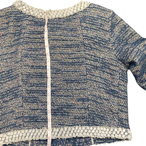 Anthropologie, ISANI Beaded Cropped Tweed Jacket , Blue , Size S/Small, VGUC - Picture 10 of 16